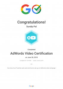Adwords Video Certification